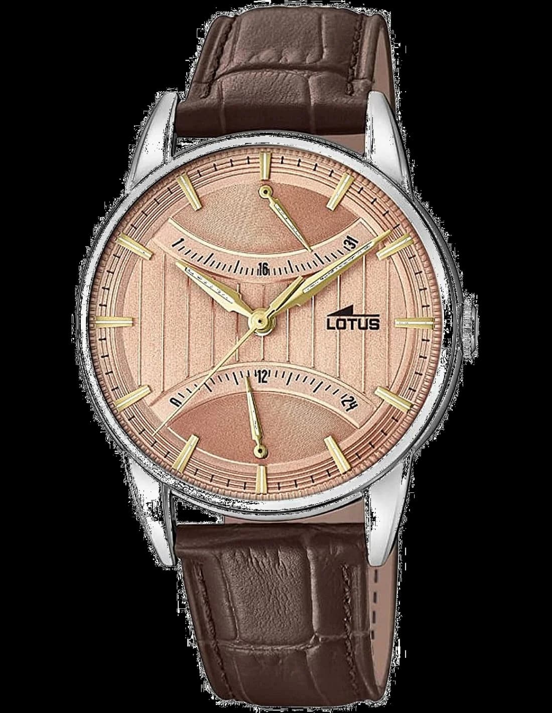 Garde-temps Lotus L18429/2 pour homme, au cadran marron sur bracelet cuir brun