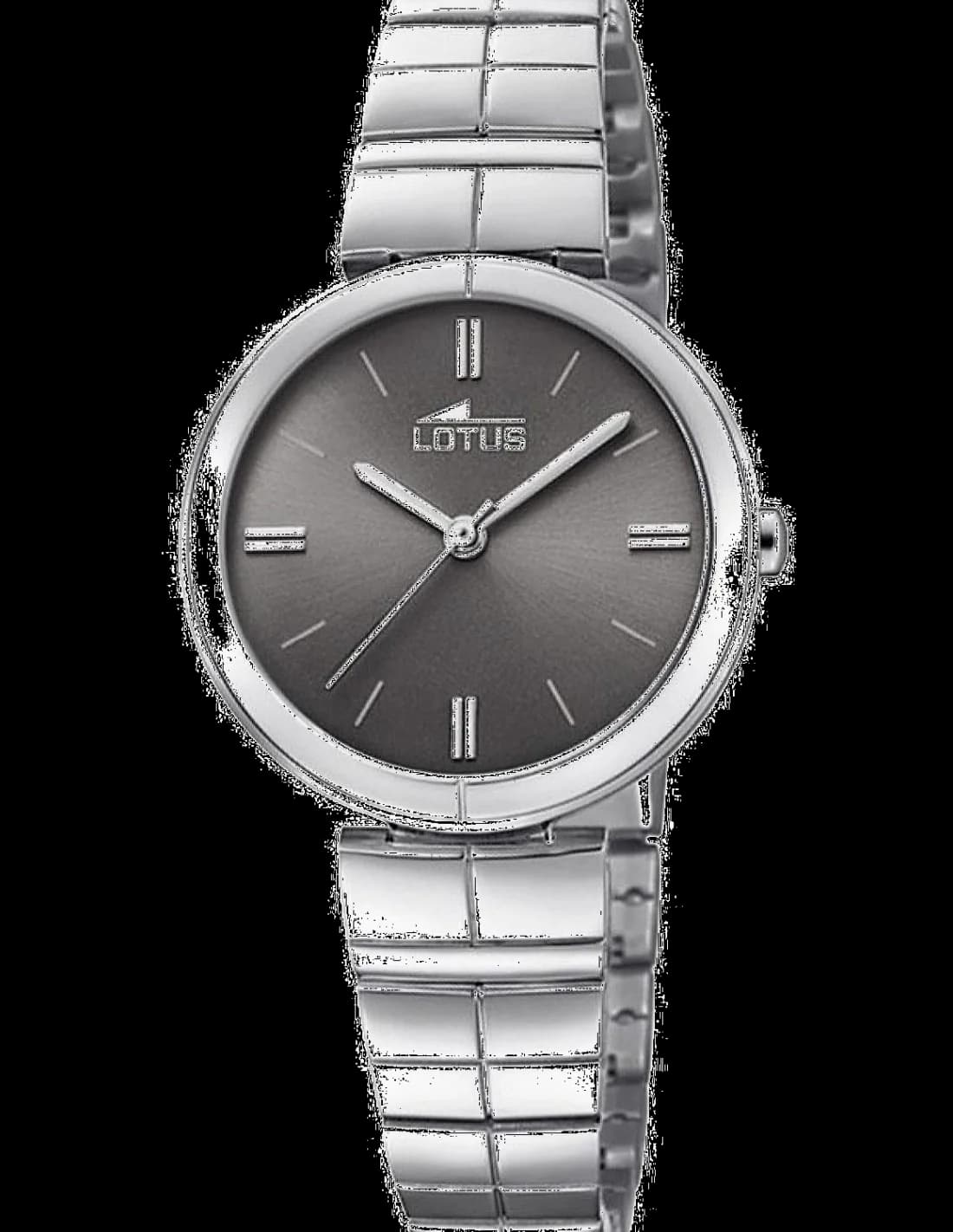 Garde-temps Lotus L18431/2 pour femme, cadran noir, bracelet acier