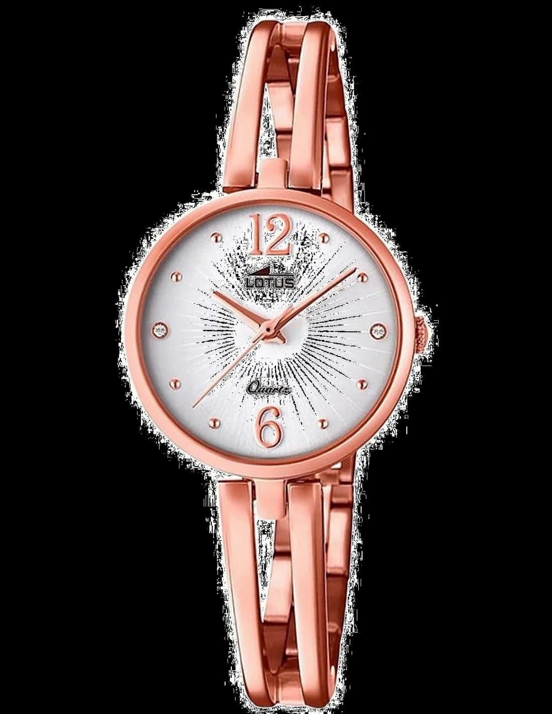 Garde-temps Lotus L18444/1 pour femme, au cadran blanc et bracelet acier or rose