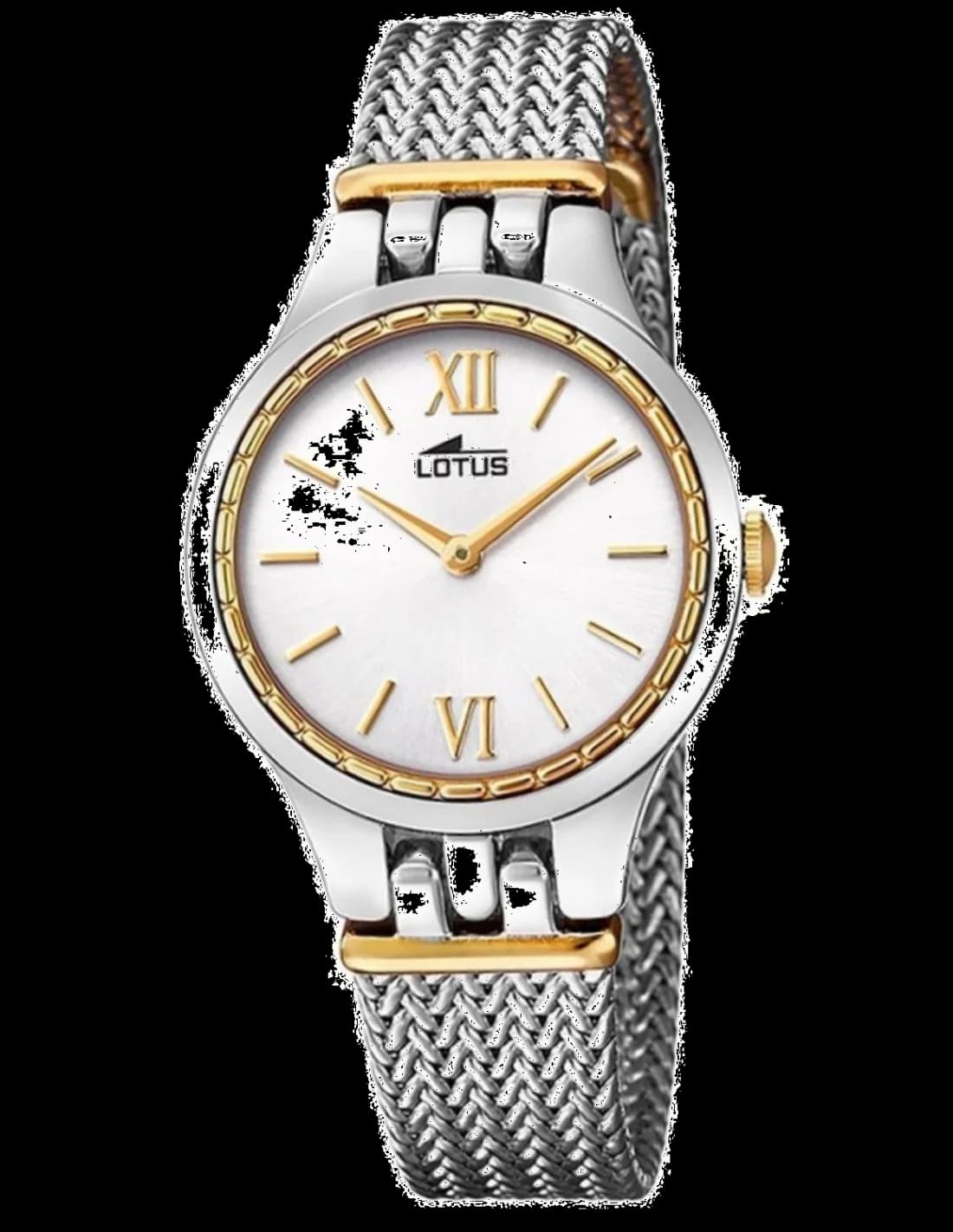 Garde-temps Lotus L18447/1 pour femme, cadran blanc, bracelet acier