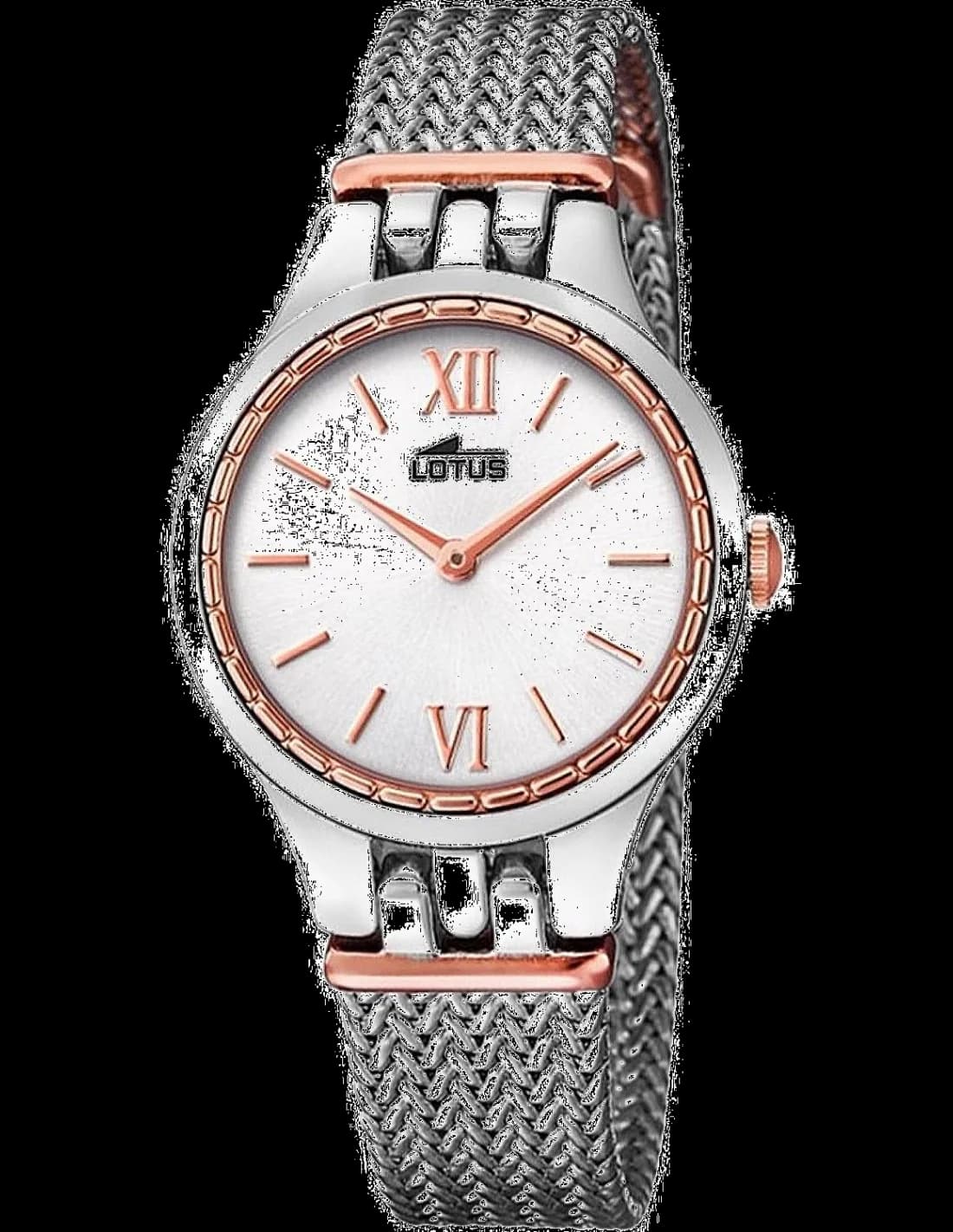 Garde-temps Lotus L18447/2 pour femme, cadran blanc, bracelet acier argenté, design épuré