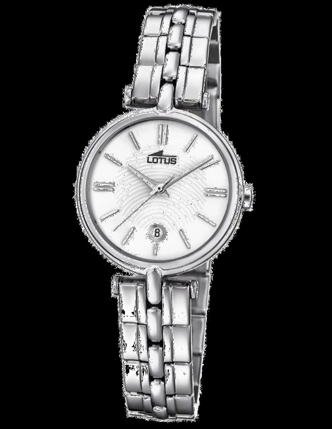 Garde-temps Lotus L18456/1 pour femme, cadran blanc, bracelet acier