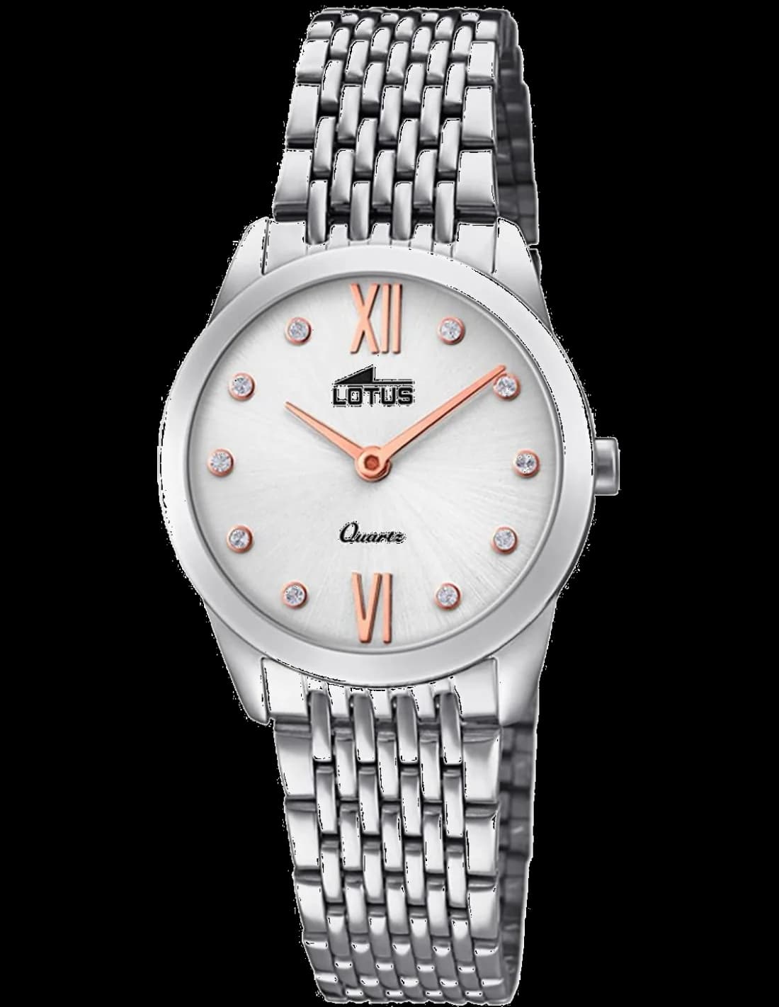 Garde-temps Lotus L18476/1 pour femme, cadran argenté sur bracelet acier