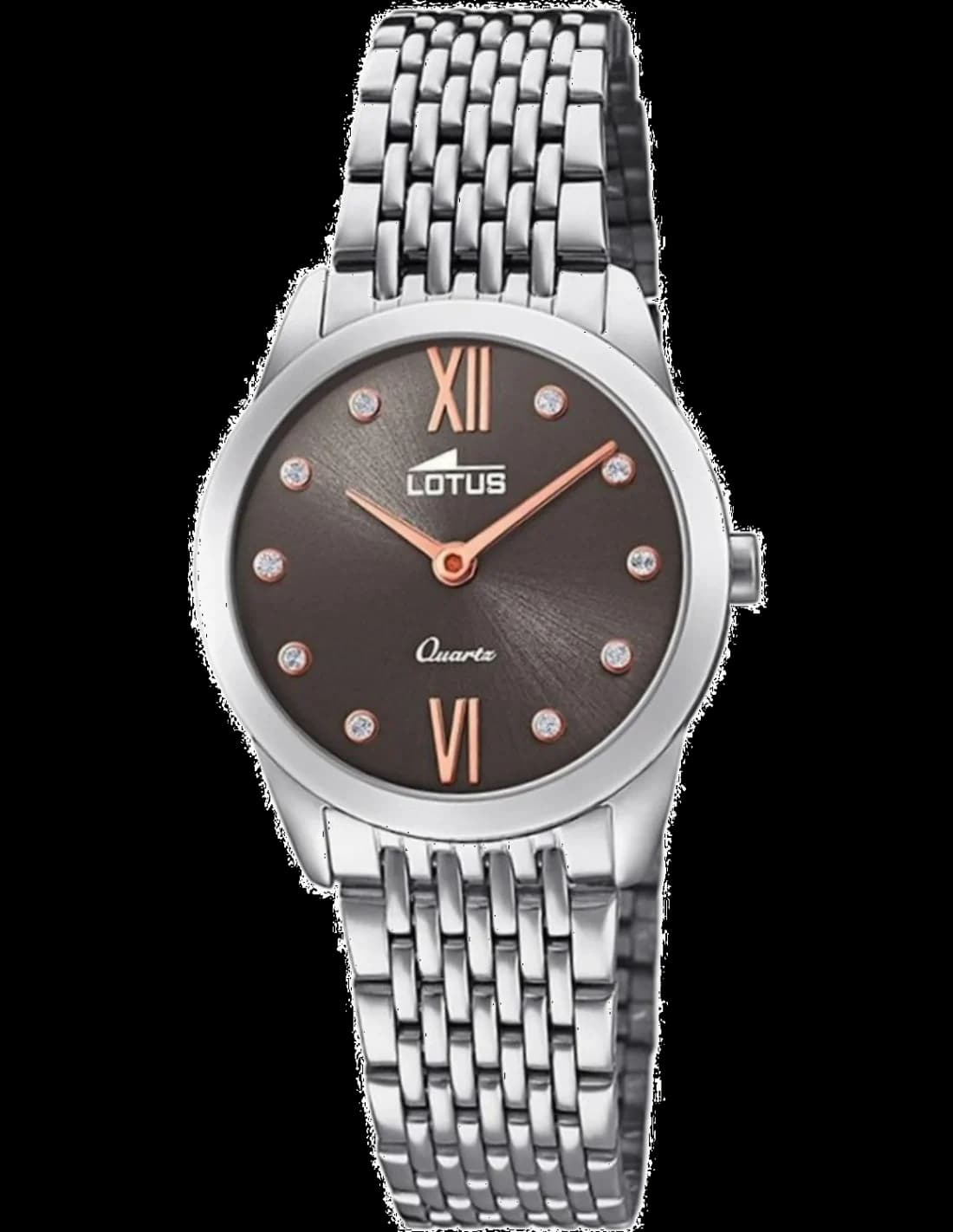 Garde-temps Lotus L18476/2 pour femme, cadran gris sur bracelet acier
