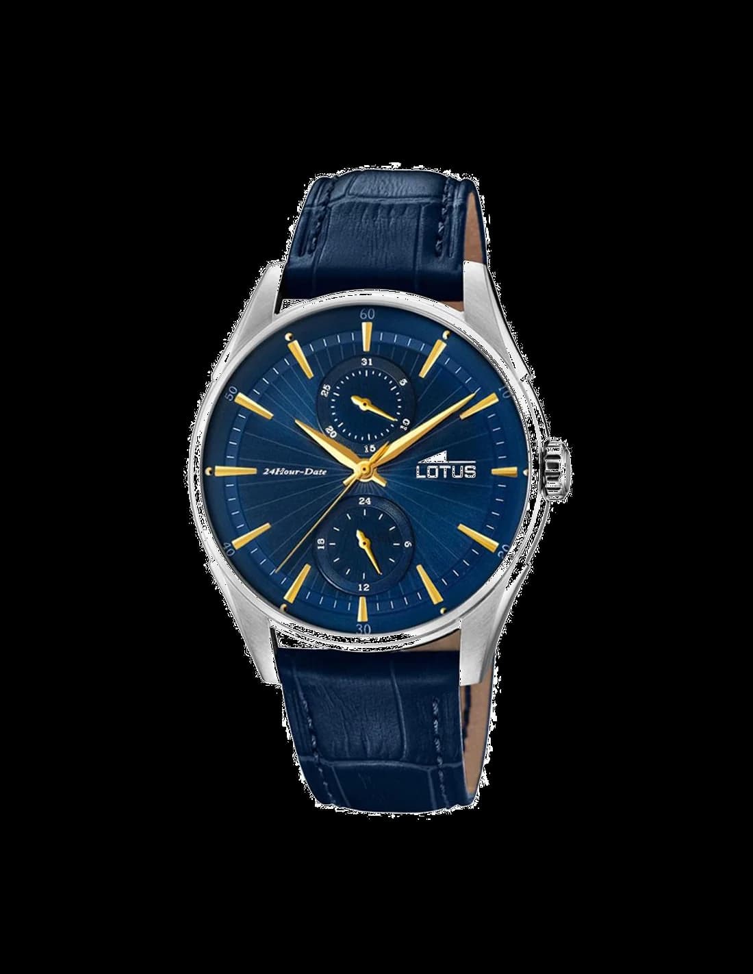 Garde-temps Lotus L18523/3 pour homme, chronographe bleu sur bracelet cuir