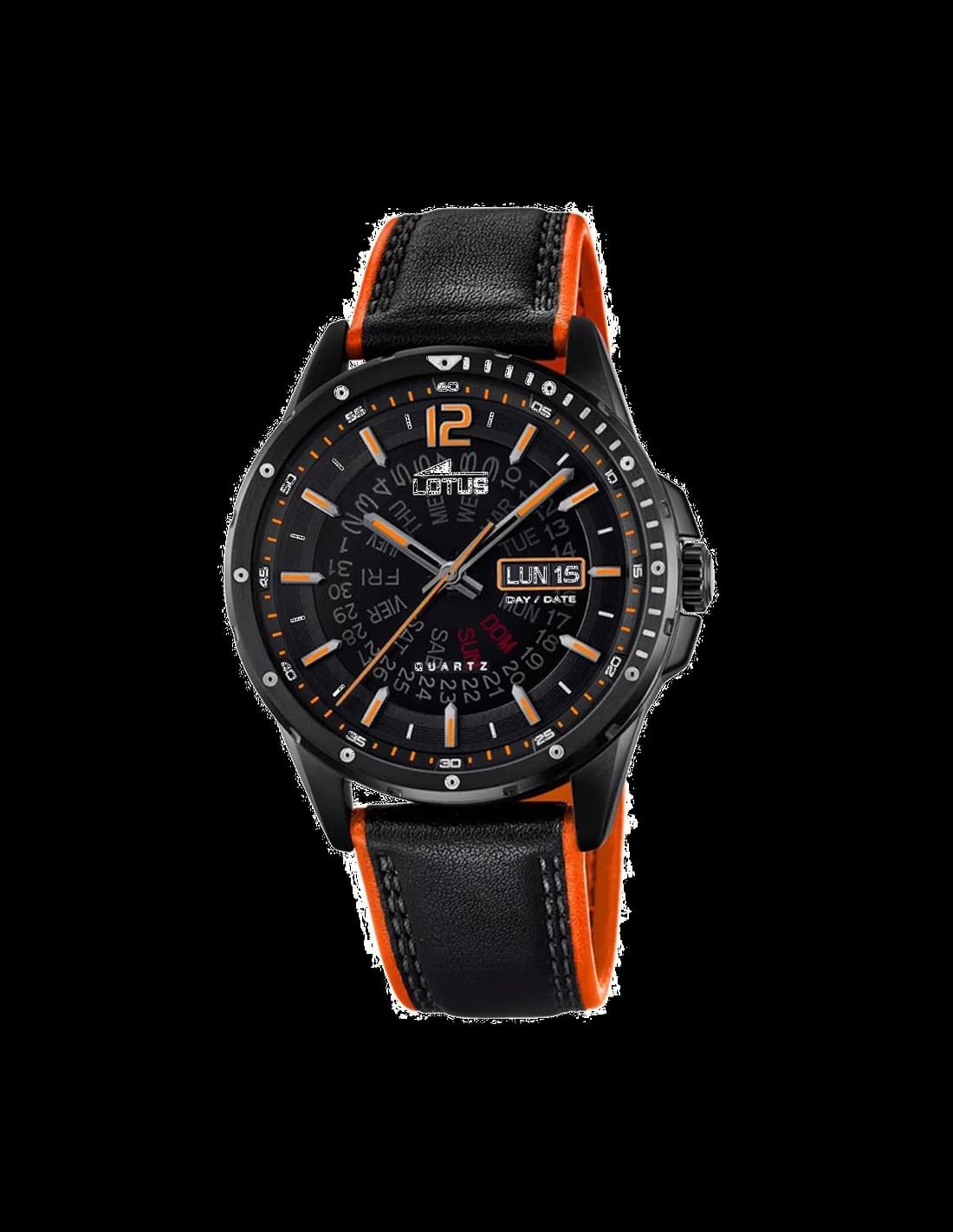 Garde-temps Lotus L18525/1 pour homme, cadran soleil et bracelet cuir