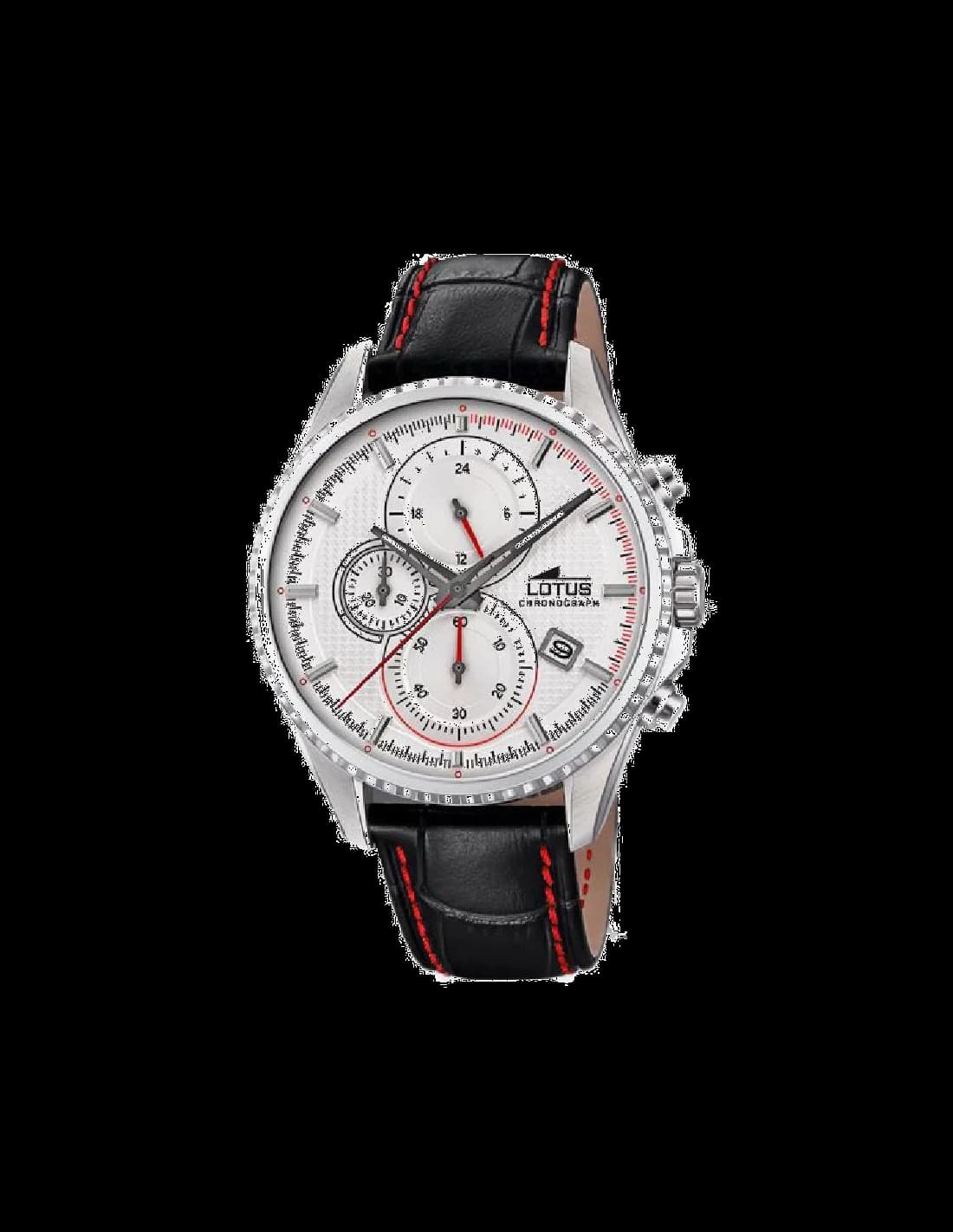 Garde-temps Lotus L18527/1 pour homme, épurée blanche sur cuir classique