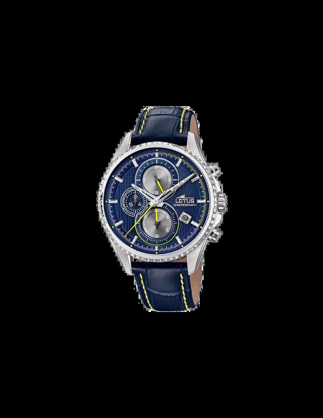 Garde-temps Lotus L18527/3 pour homme, bleu cadran minimaliste bracelet cuir