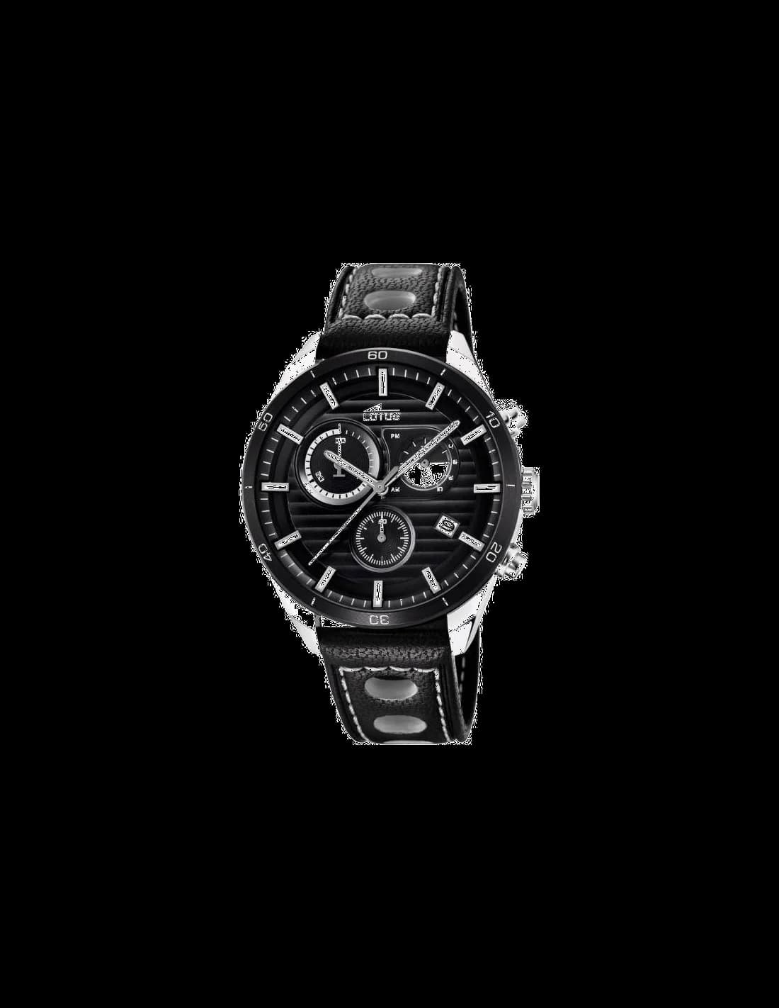 Garde-temps Lotus L18531/4 pour homme, cadran foncé sur bracelet cuir