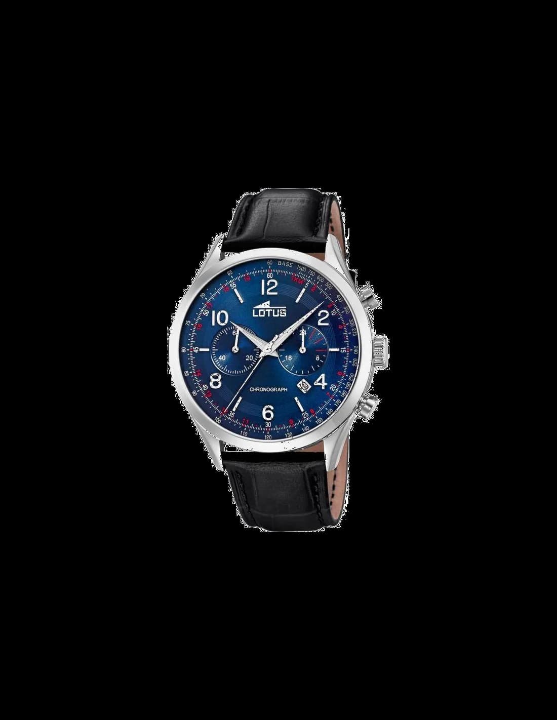 Garde-temps Lotus L18557/2 pour homme, cadran bleu et bracelet cuir