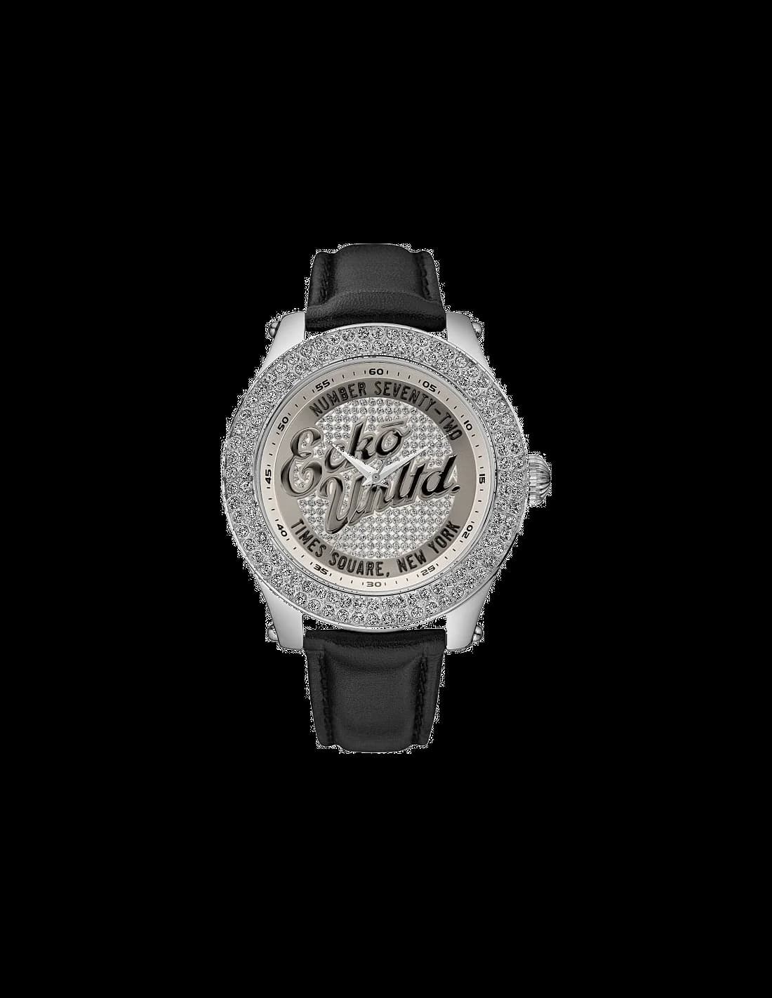 Garde-temps Marc Ecko E15078G1 pour homme, cadran argent et bracelet acier noir