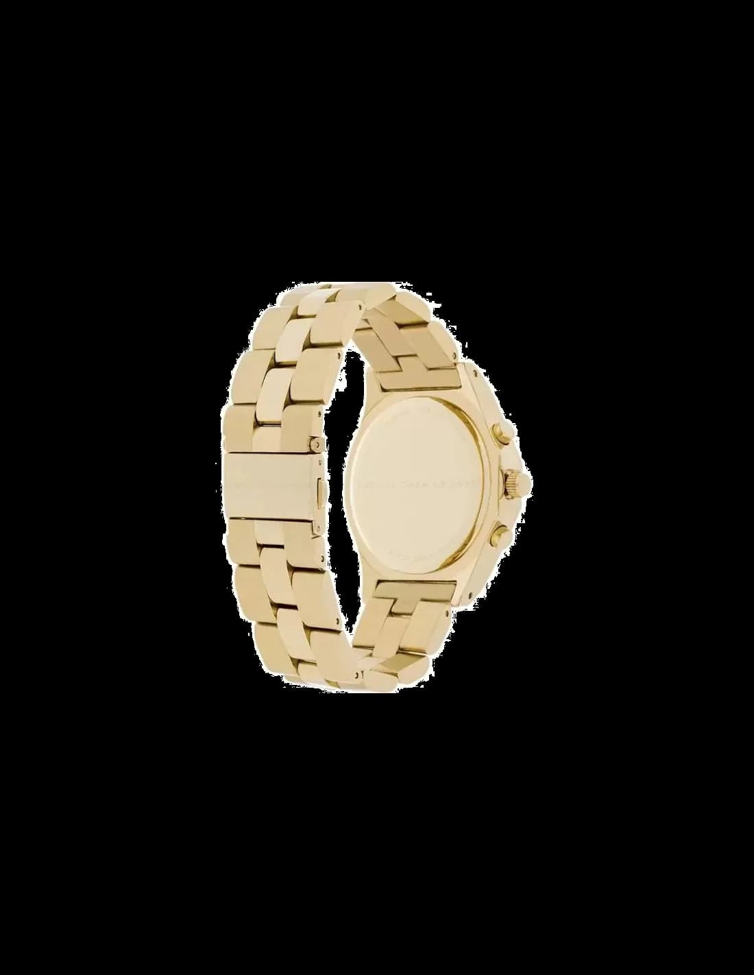 Visage cadran Marc Jacobs MBM3101 détail des compteurs chronographe, fenêtre date à 4h30 et logo gravé