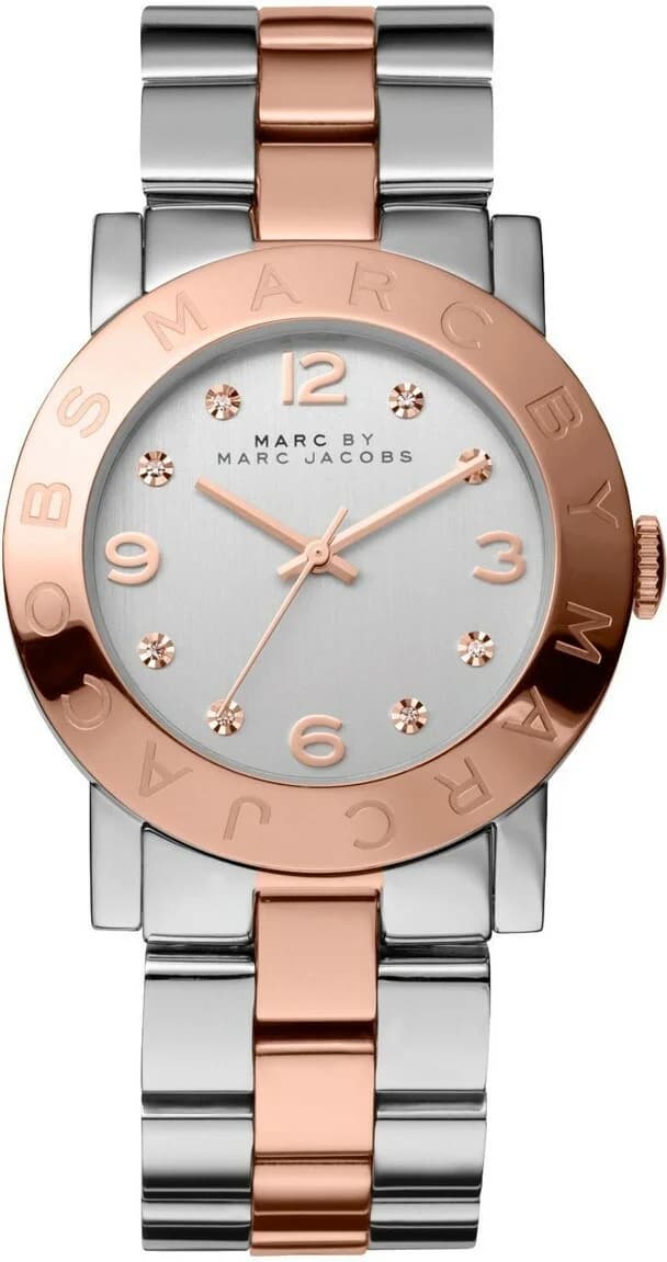 Garde-temps Marc Jacobs MBM3194 pour femme, acier bicolore argent et rose