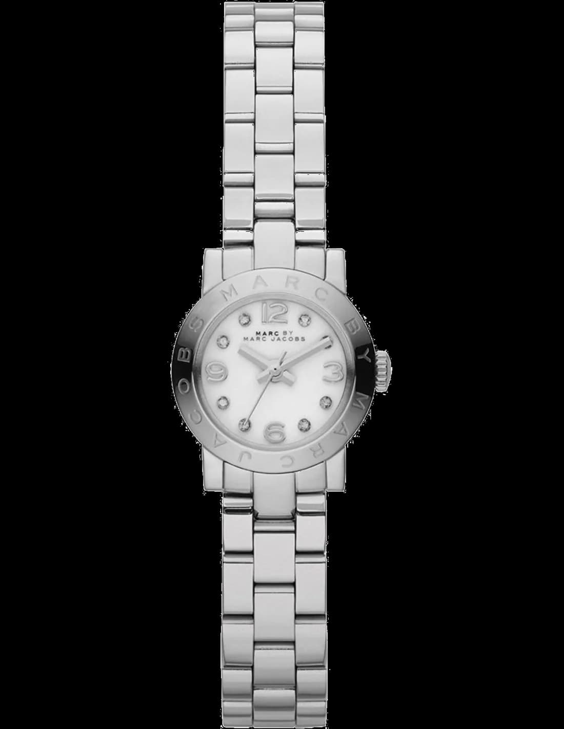 Garde-temps Marc Jacobs MBM3225 pour femme, cadran blanc et bracelet acier bicolore