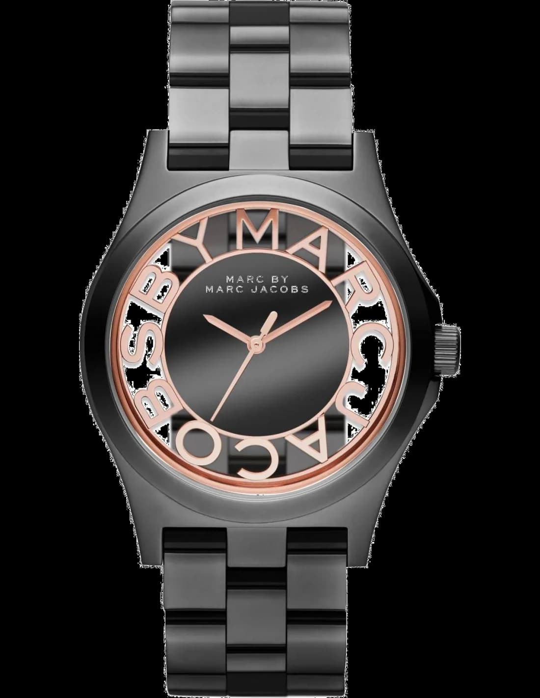 Garde-temps Marc Jacobs MBM3254 pour femme, cadran squelette bicolore bracelet acier foncé