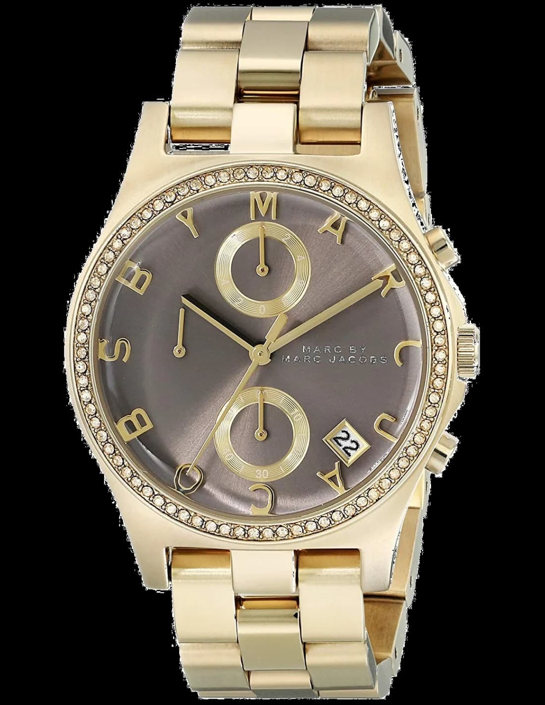 Garde-temps Marc Jacobs MBM3298 pour femme, au cadran marron et bracelet acier