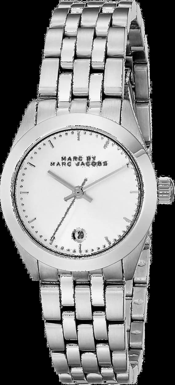 Garde-temps Marc Jacobs MBM3373 pour femme, cadran argenté sur bracelet acier