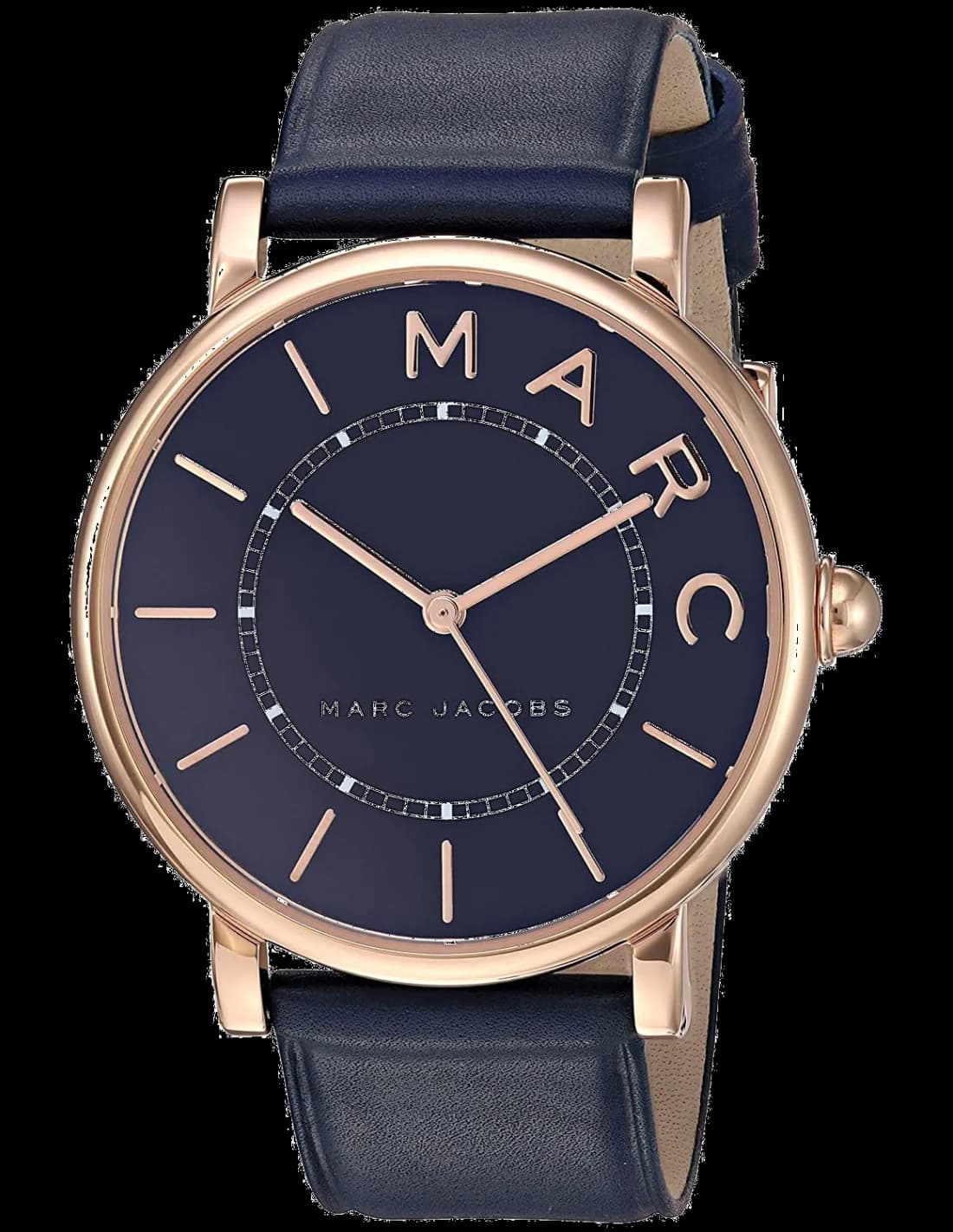 Garde-temps Marc Jacobs MJ1534 pour femme, cadran bleu nuit et bracelet cuir