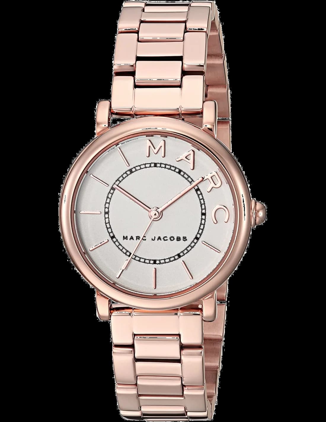 Garde-temps Marc Jacobs MJ3527 pour femme, cadran blanc et bracelet acier or rose