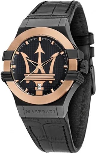 Garde-temps Maserati R8851108032 pour homme, boîtier acier noir et or rose