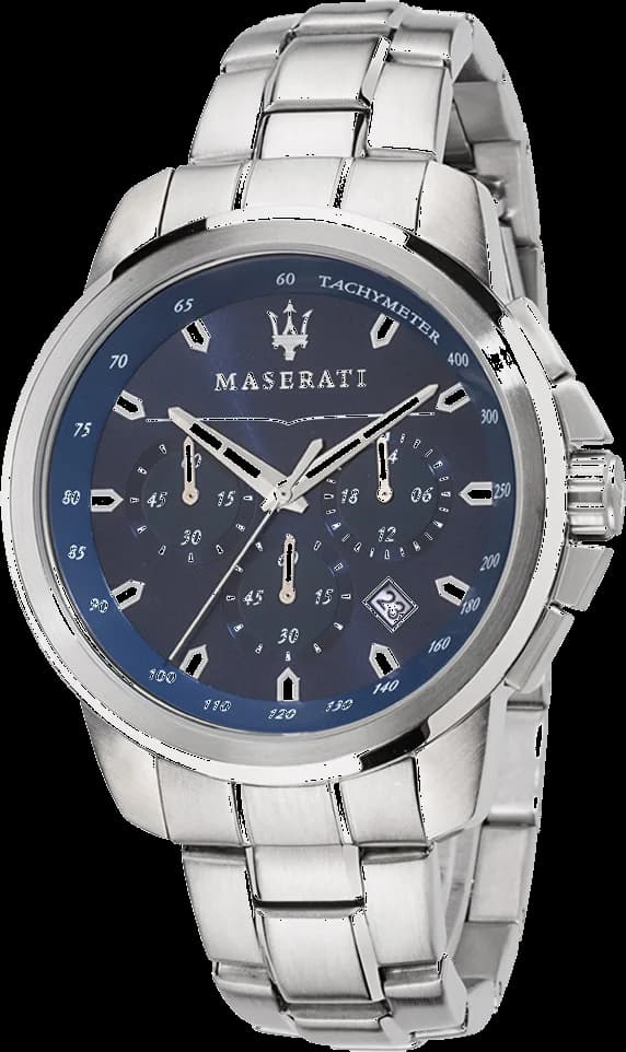 Garde-temps Maserati R8873621002 pour homme, chronographe bleu sur bracelet acier