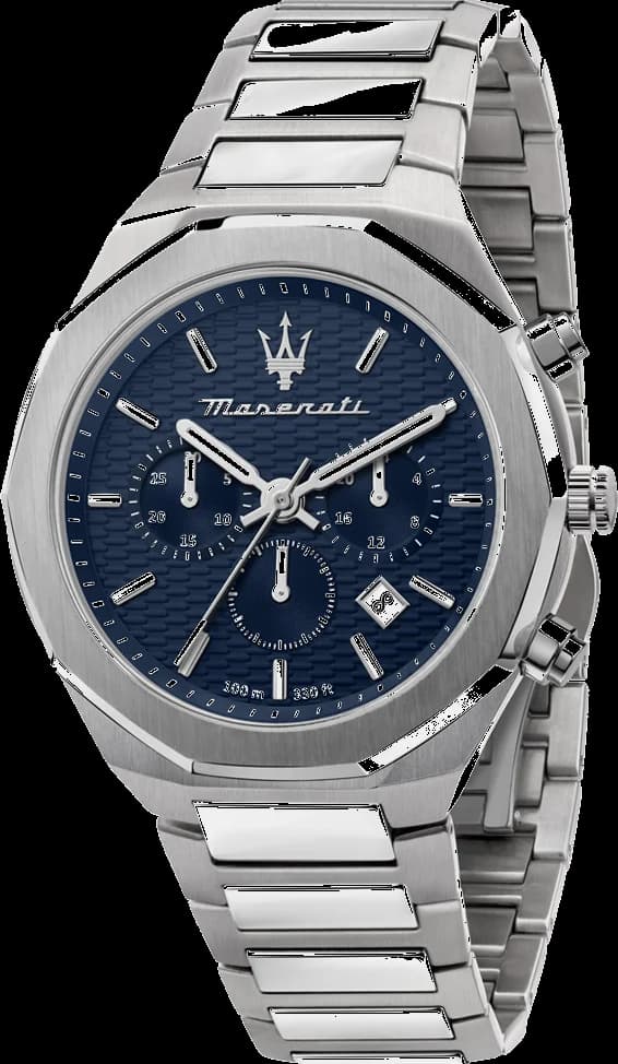 Garde-temps Maserati R8873642006 pour homme, chronographe bleu sur bracelet acier