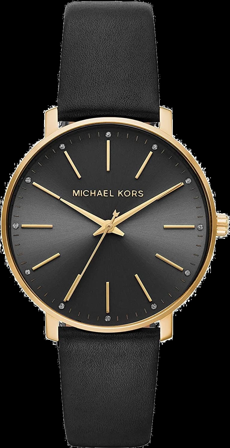 Garde-temps Michael Kors MK2747 avec cadran blanc soleillé et aiguilles bâton dorées