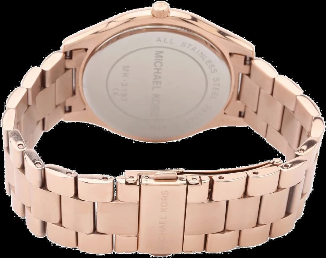 Zoom sur le cadran or rose du Michael Kors MK3197