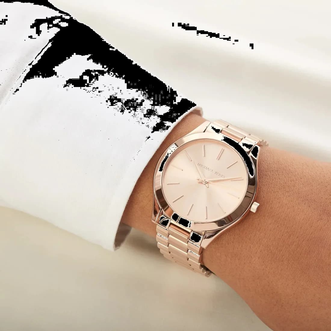 Détail du bracelet acier du Michael Kors MK3197