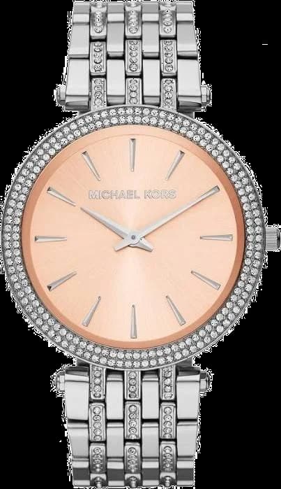 Garde-temps Michael Kors MK3218 pour femme, au cadran rose à strass sur acier