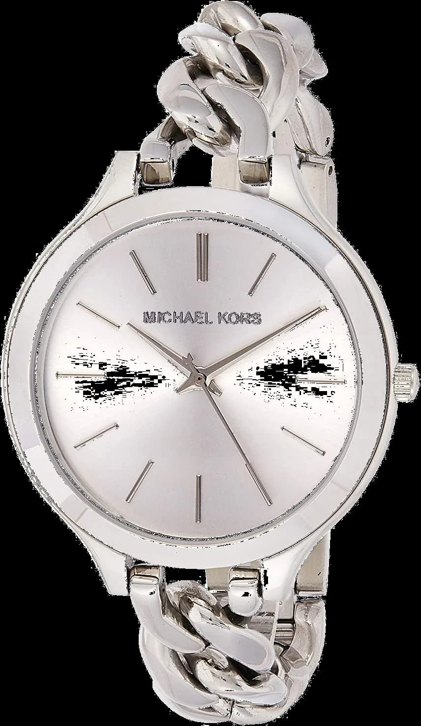 Garde-temps Michael Kors MK3279 pour femme, cadran argent et bracelet chaîne en acier argenté