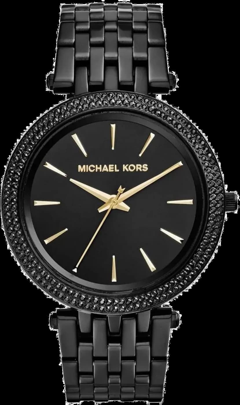 Garde-temps Michael Kors MK3337 pour femme, acier noir avec brillants