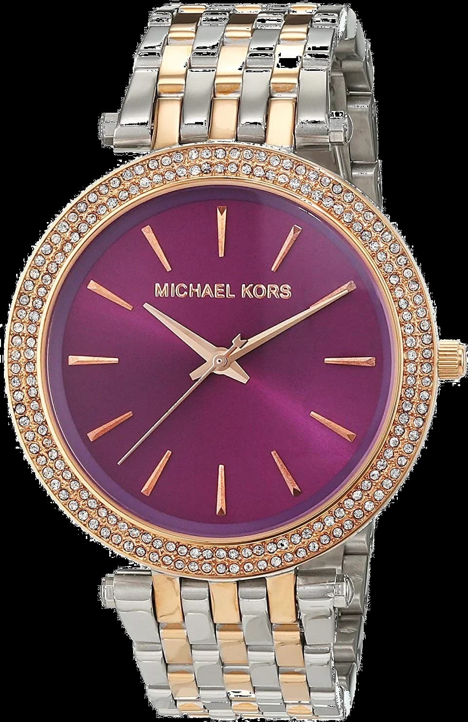 Garde-temps Michael Kors MK3353 pour femme, cadran violet avec bracelet acier