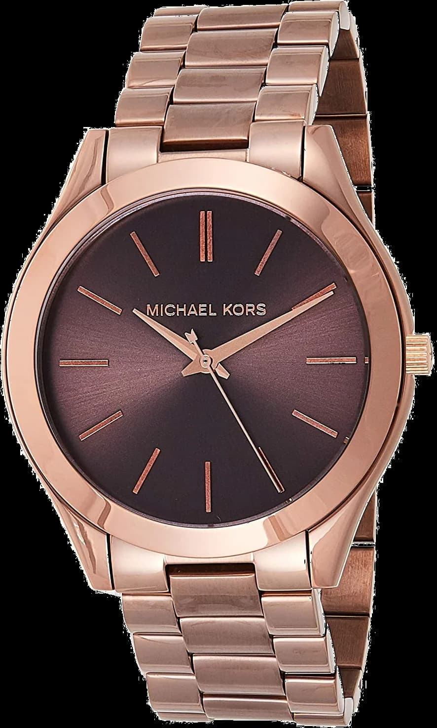 Garde-temps Michael Kors MK3418 pour femme, cadran marron avec acier inoxydable