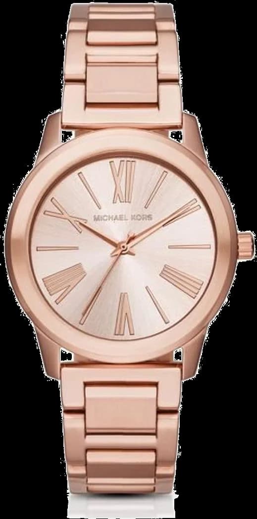 Garde-temps Michael Kors MK3491 pour femme, cadran or rose sur bracelet acier