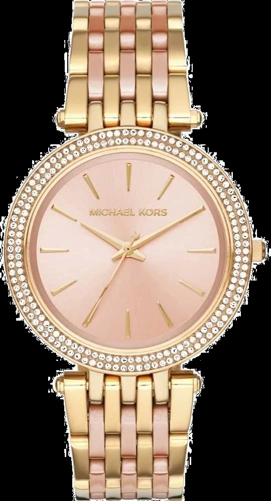 Garde-temps Michael Kors MK3507 pour femme, bracelet acier doré rose, cadran rose