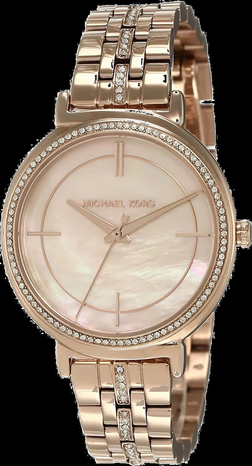 Garde-temps Michael Kors MK3643 pour femme, cadran or rose et bracelet acier