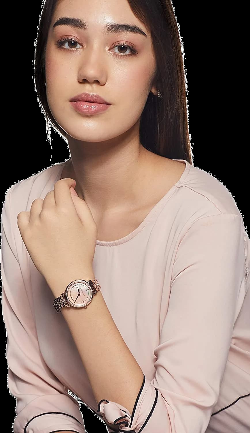 Zoom sur le cadran or rose du Michael Kors MK3643