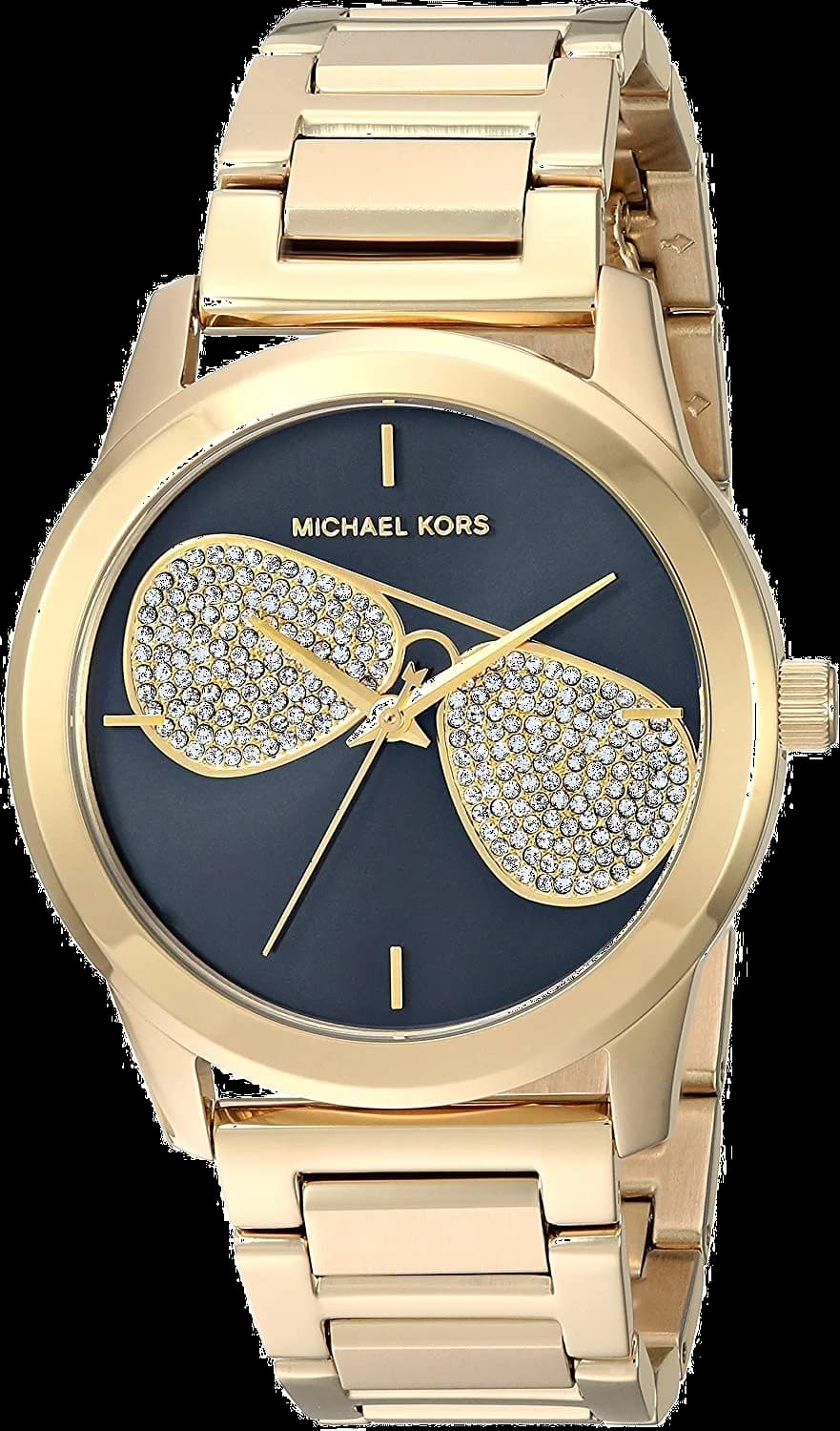 Garde-temps Michael Kors MK3647 pour femme, cadran noir et bracelet acier