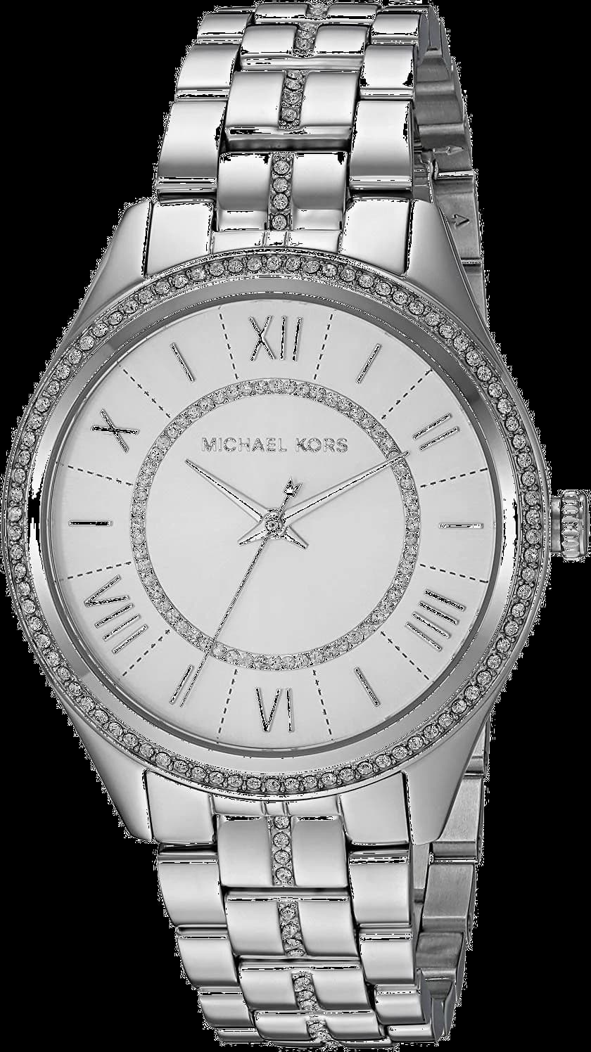 Garde-temps Michael Kors MK3718 pour femme, cadran argent sur bracelet acier