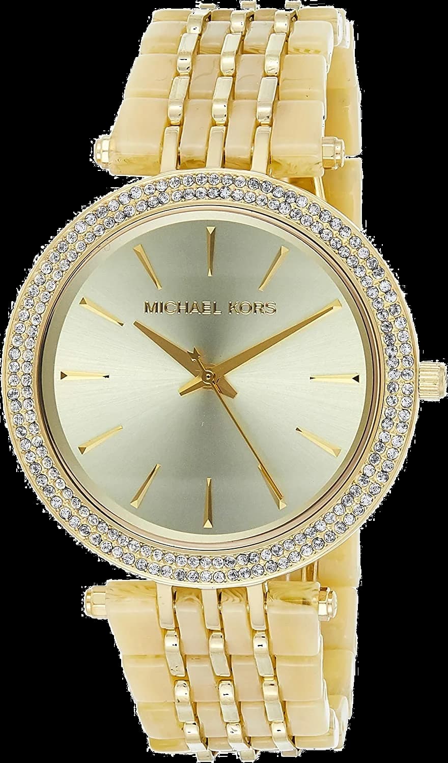Garde-temps Michael Kors MK4325 pour femme, cadran or, bracelet bi-matière acétate et acier