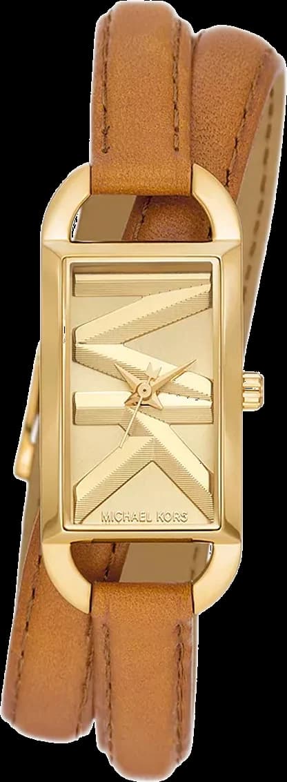 Garde-temps Michael Kors MK4721 pour femme, cadran or et bracelet cuir marron