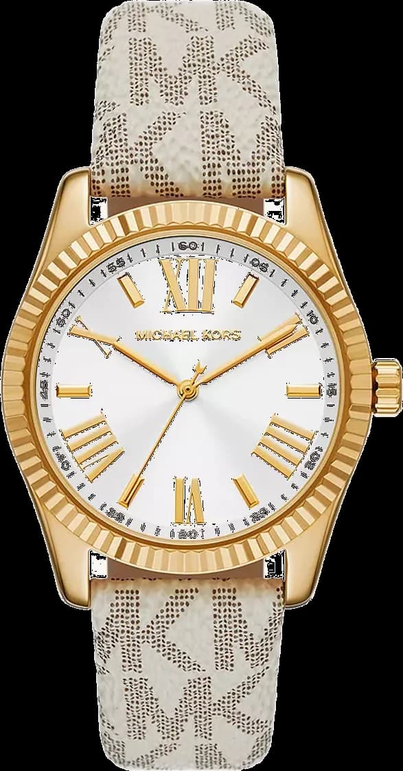 Garde-temps Michael Kors MK4746 pour femme, blanc sur bracelet silicone blanc logo MK