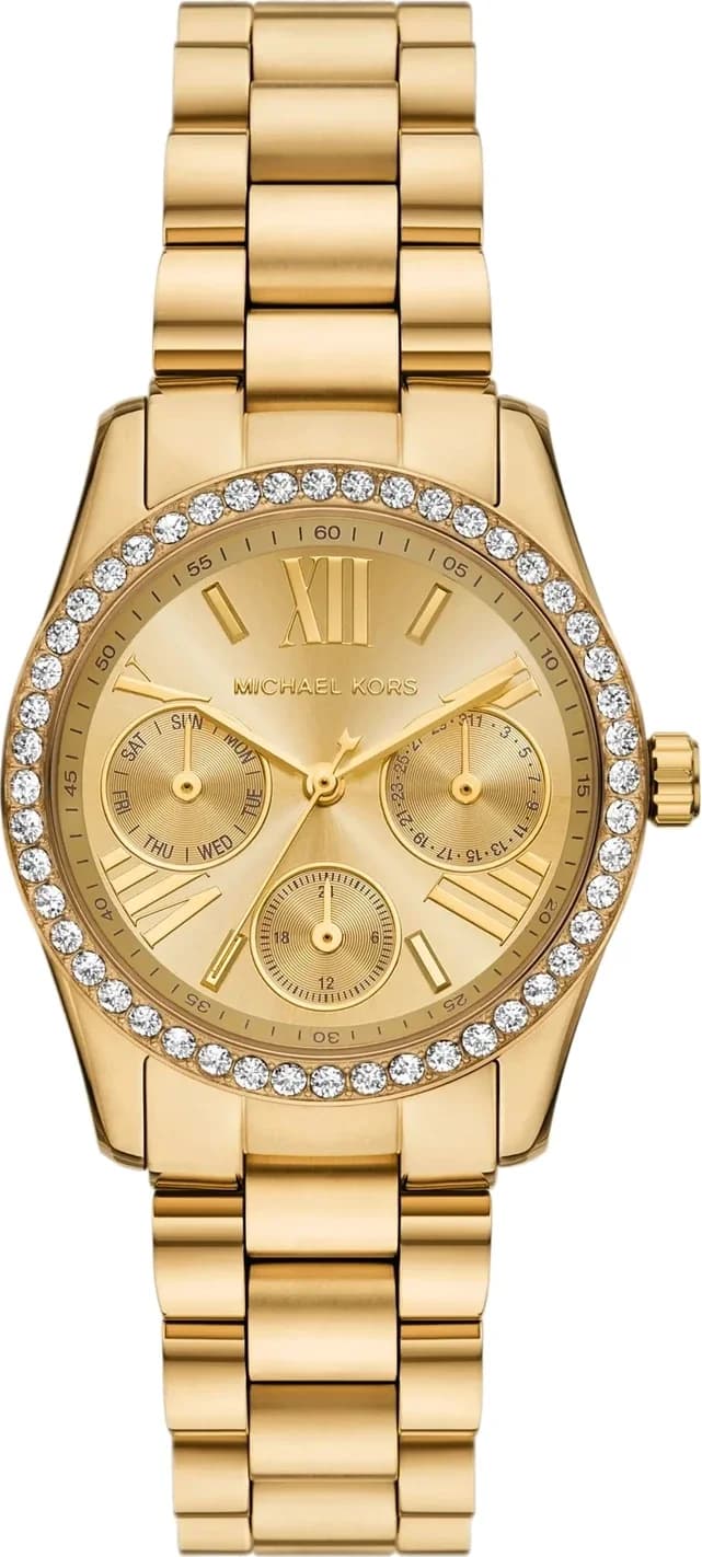 Garde-temps Michael Kors MK4982 pour femme, au cadran doré et bracelet acier maillons
