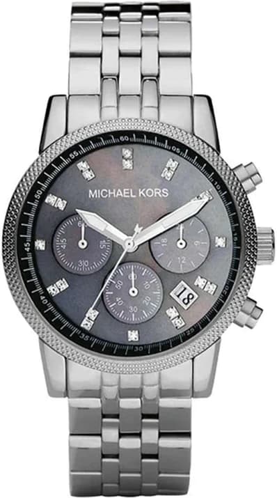 Garde-temps Michael Kors MK5021 pour femme, cadran nacre bleu sur bracelet acier
