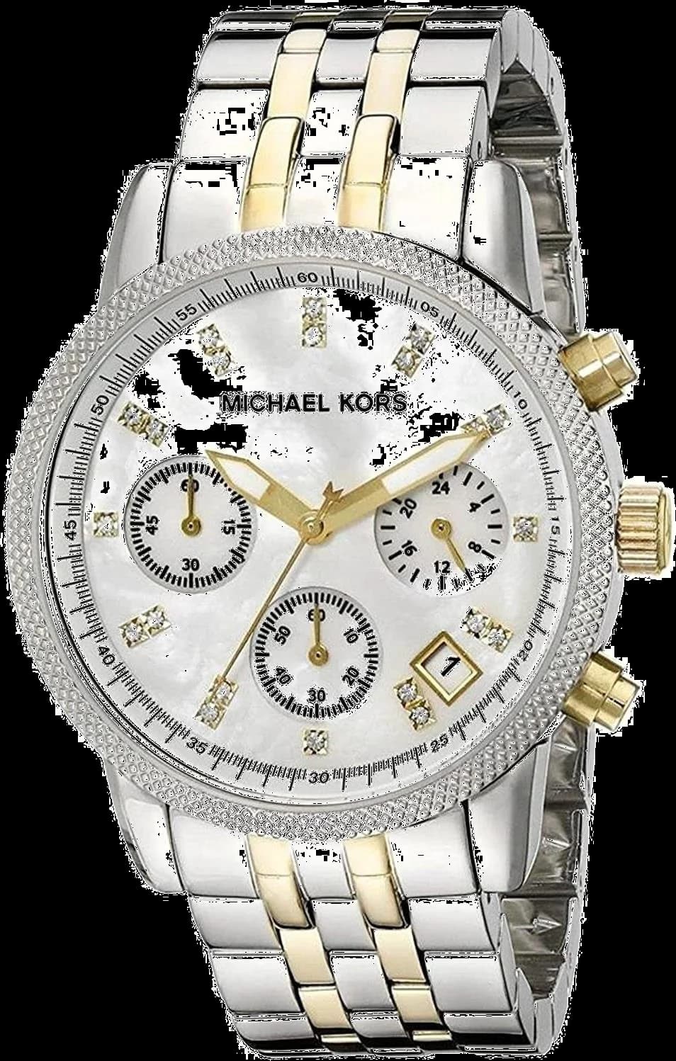 Garde-temps Michael Kors MK5057 pour femme, avec cadran nacre et bracelet bi-ton
