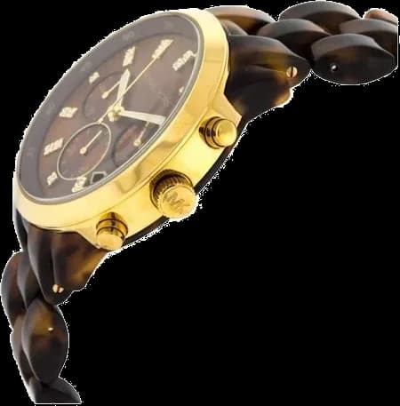 Visage cadran Michael Kors MK5216 avec index bâtons dorés, aiguilles dauphines et date à 3h