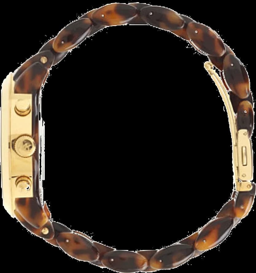 Attache bracelet Michael Kors MK5216 en acétate écaille de tortue, fermoir déployante signé Michael Kors