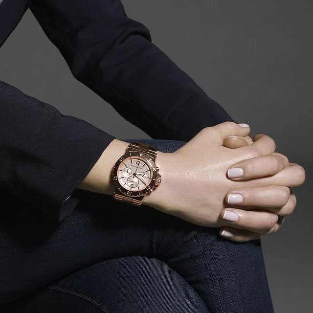 Zoom sur le cadran or rose du Michael Kors MK5314