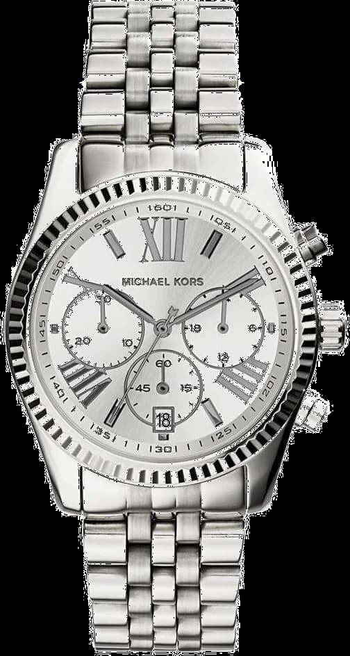 Garde-temps Michael Kors MK5555 pour femme, cadran argent bicolore avec index ronds